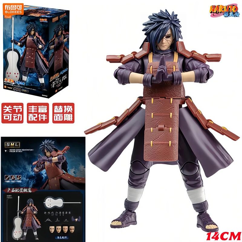 BLOKEES Original NARUTO Uchiha Madara Kyuubi Kurama Sasuke Minato Bijyudama Shippūden Bijuu Assembled Action Figure Toy Model