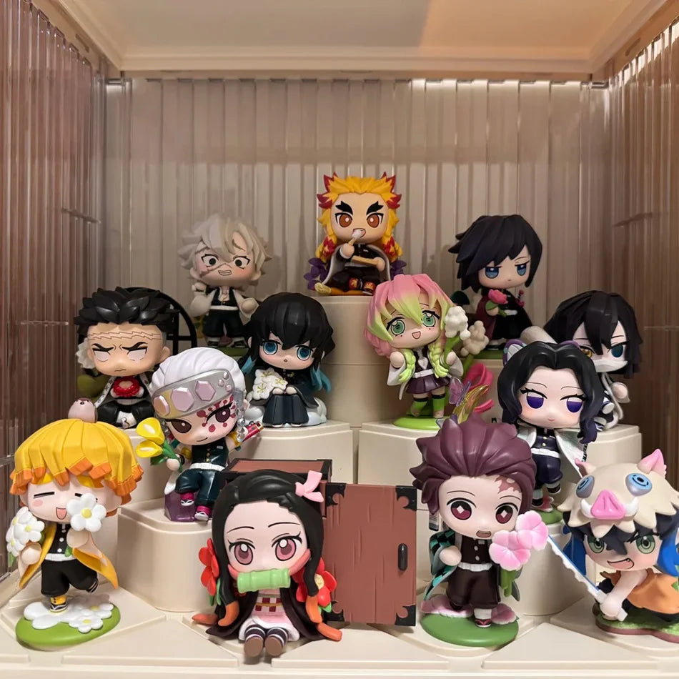 Hot Demon Slayer Tanjiro Kamado Nezuko anime cartoon figure blind box creative personalized statue model ornament surprise gift