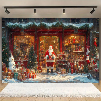 Christmas Glitter Photography Backdrop Street Xmas Gifts Pine Tree Family Portrait Festival Party Studio Photo Background Banner