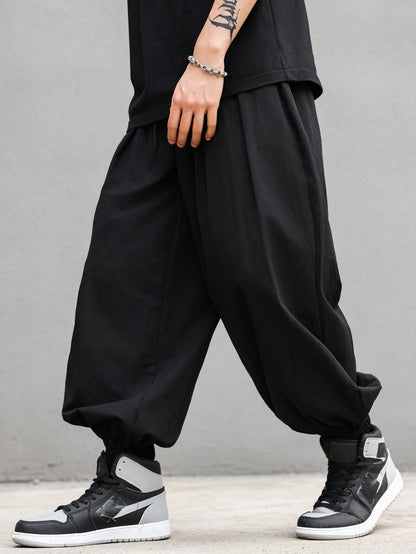 plus Size Men's Casual Trendy Long Pants Loose Fit for Daily Outings And Outdoor Sports