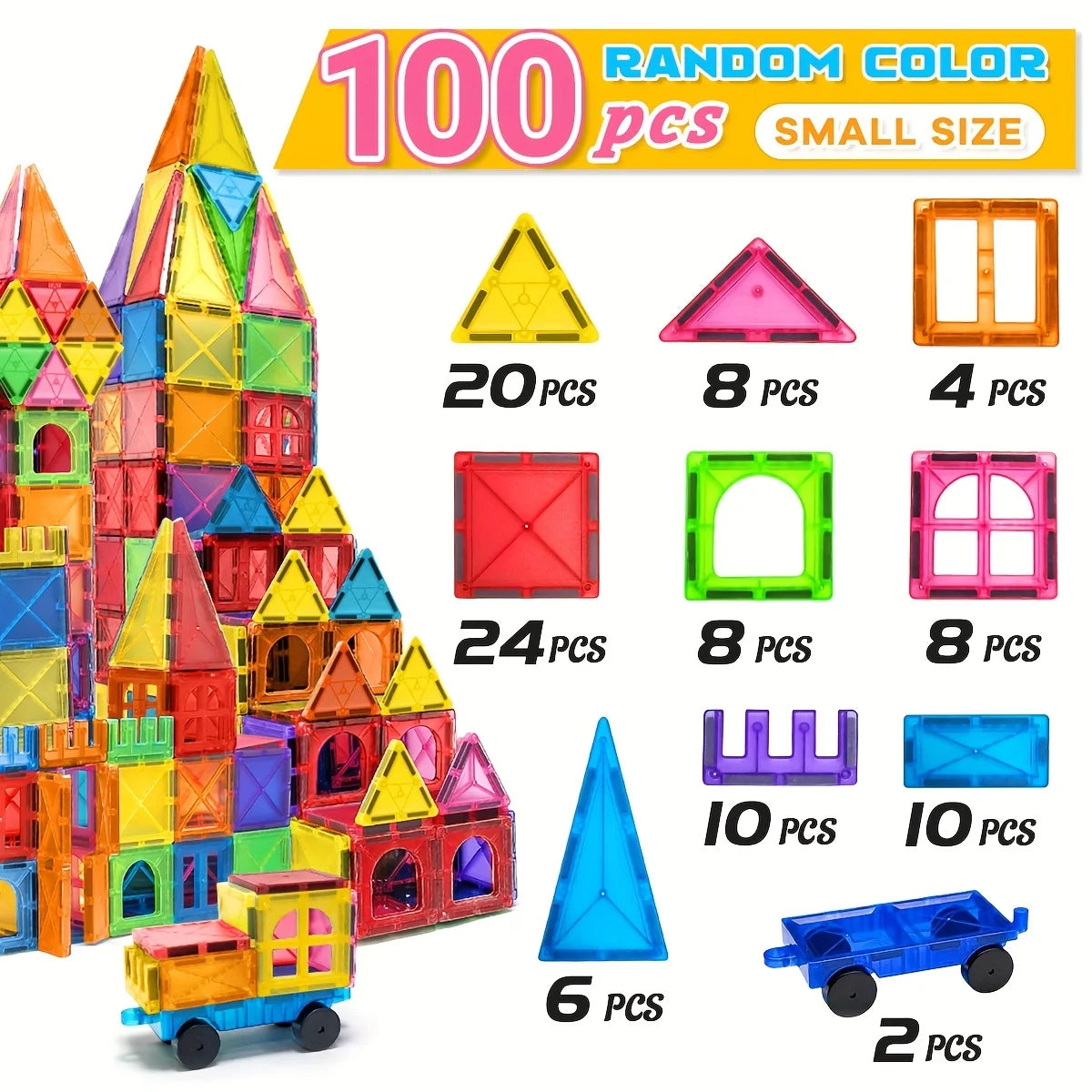 Magnetic building block toys, magnetic blocks, medium size stacked building and puzzle toys, creative and lively magnetic toys
