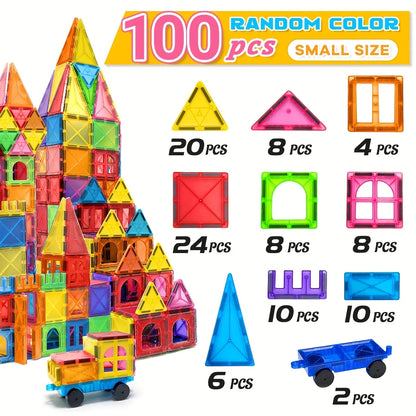 Magnetic building block toys, magnetic blocks, medium size stacked building and puzzle toys, creative and lively magnetic toys