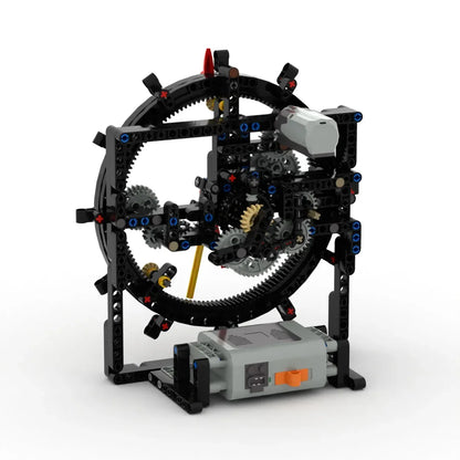 MOC electric mechanical clock building blocks, gears, construction machinery, model assembly, mainspring pendulum,