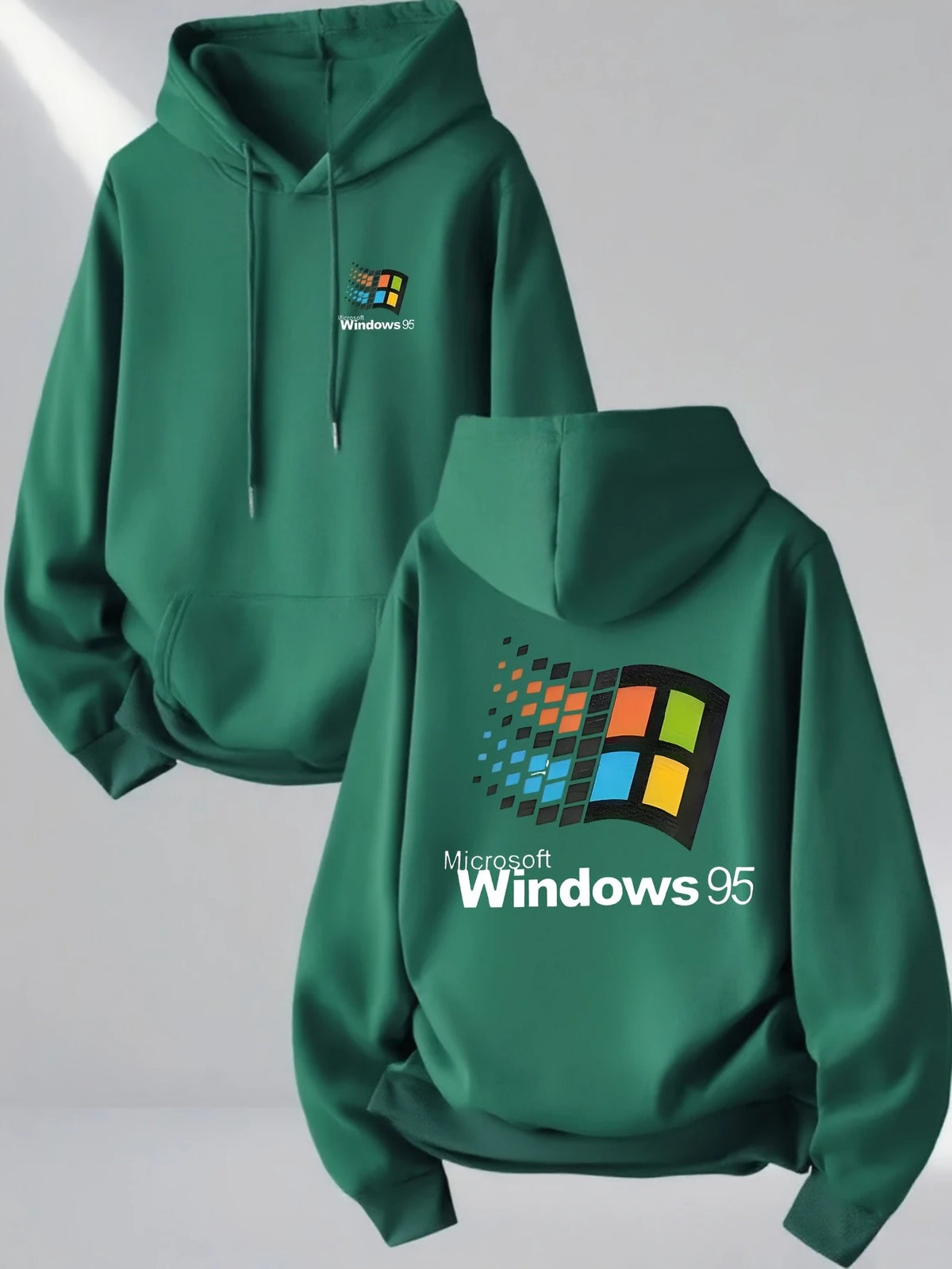 Windows 95 Graphic Vintage for Tech Enthusiasts Casual Streetwear Outfit Print Soft Material Pullover Pattern  Hoodie Unisex Top