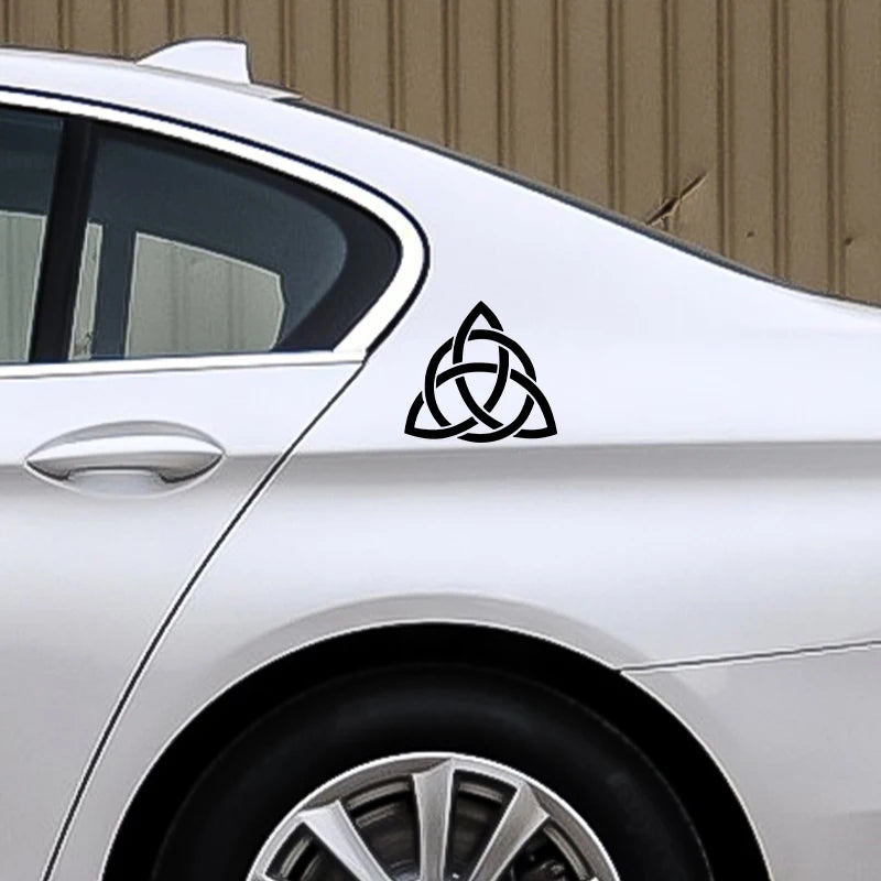 1 piece Knot Triquetra Trinity Celtic -Symbol Funny Car Sticker and Decal KKVinyl Sunscreen Waterproof 15cm*14 Cm