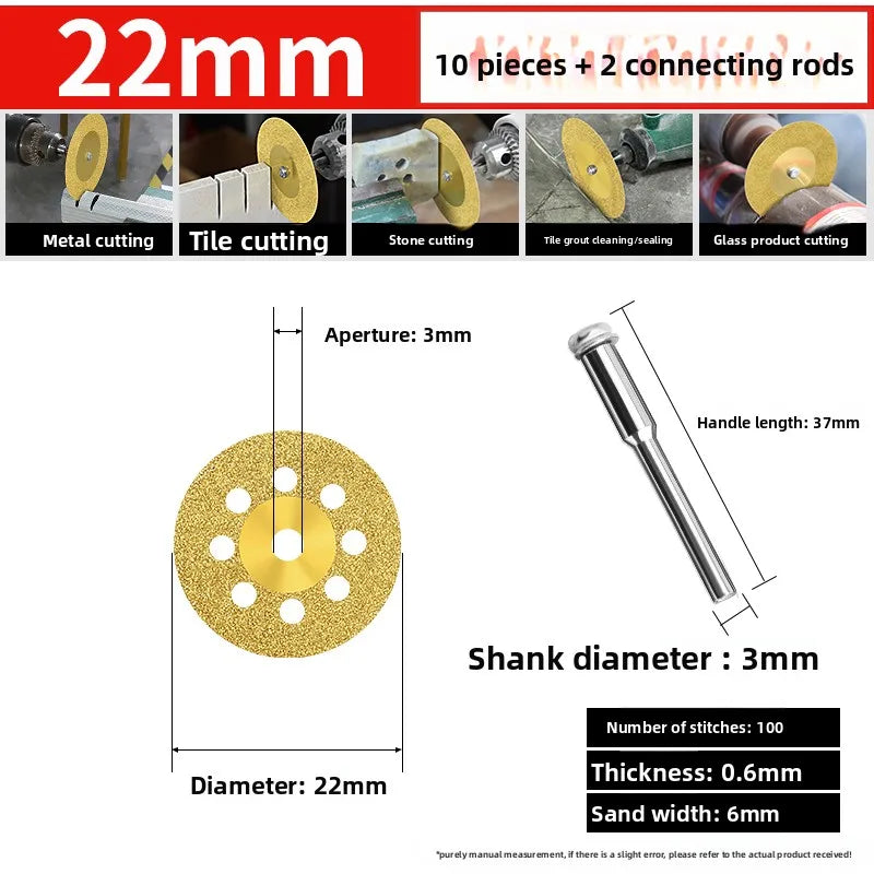 Tiling Cutting Small Slices Titanium-Coated Diamond Sand Small Saw Blades Stone Ceramic Jade Joint Cleaning and Grinding Sheets