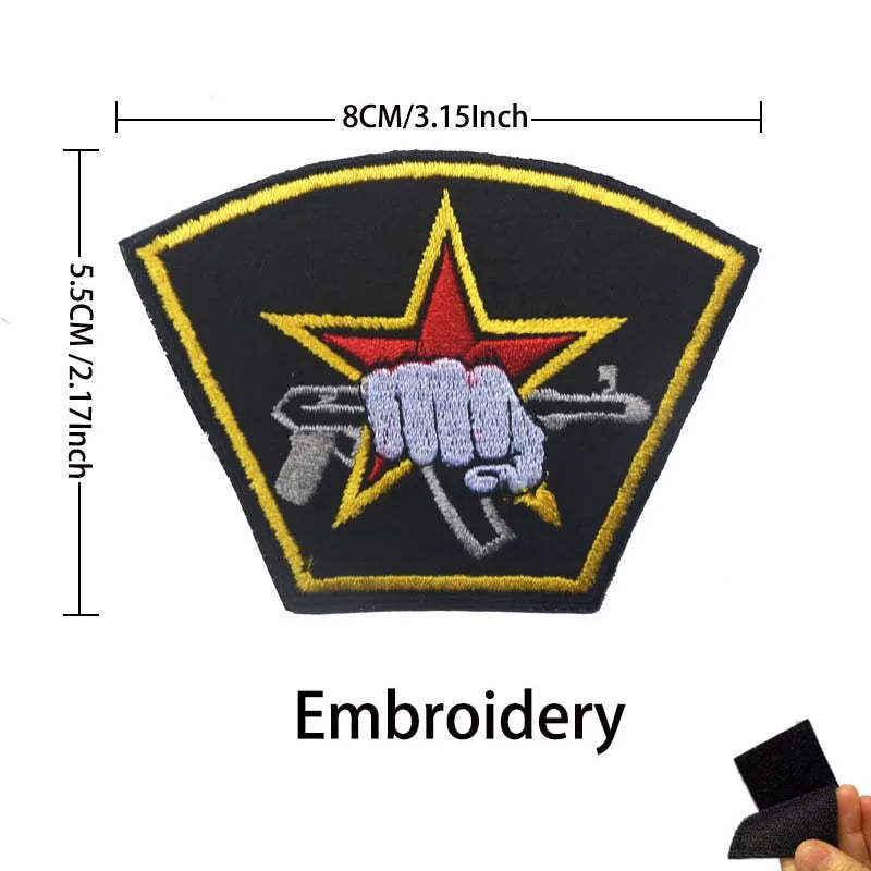 Russian Eagle Flag Emblem Russia Soldier,Knights Clothes Applique Embroidered Patch,Reflective Badges Military Tactical Stickers