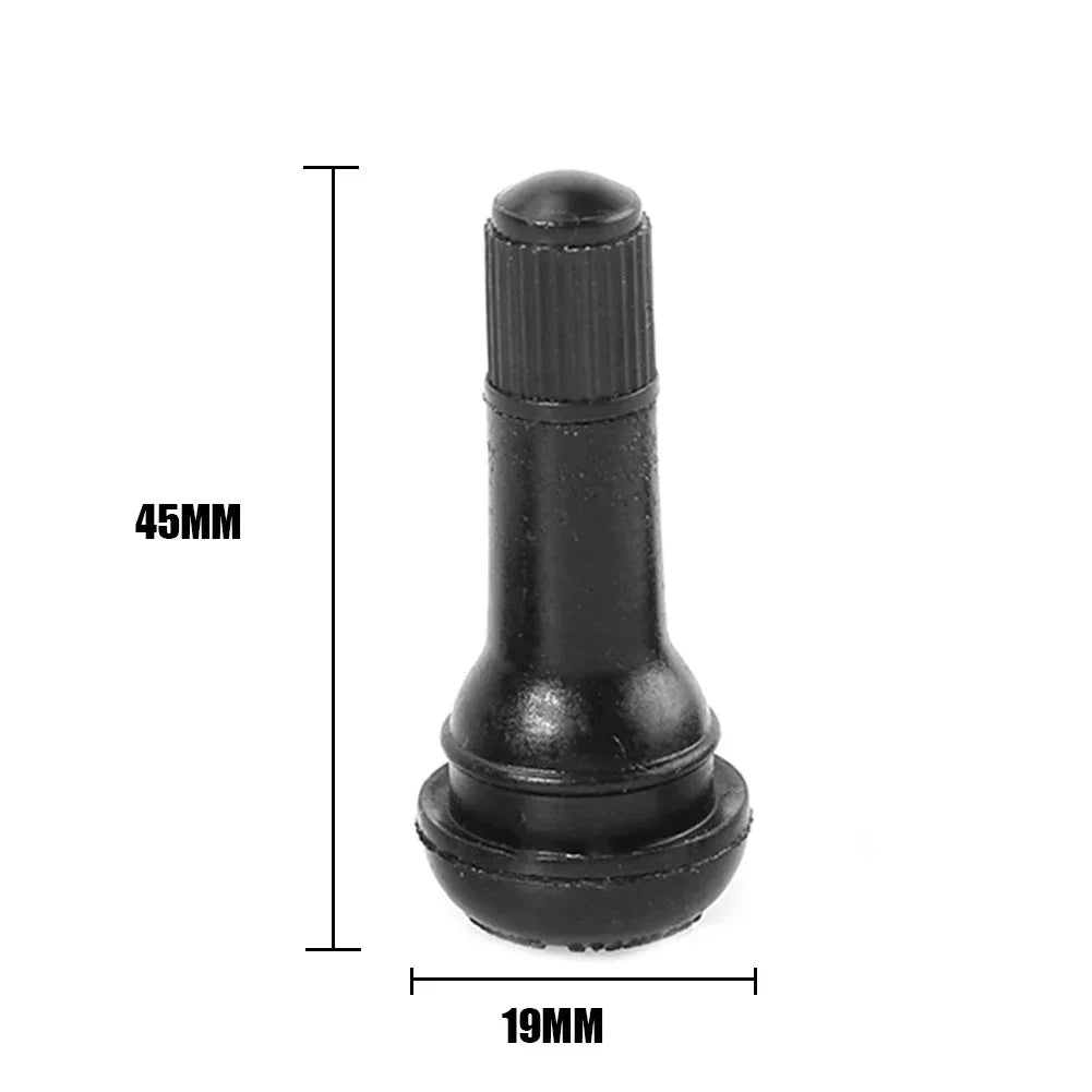 Universal 100Pcs TR414 Snap-in Tire Valve Stem Car Vacuum Tire Tubeless Tyre Valve Rubber Stems Wheels Parts Car Accessories
