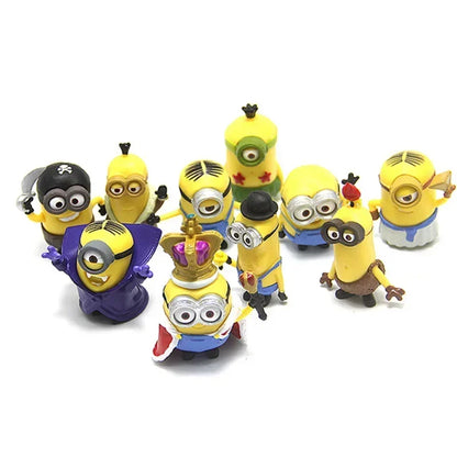 10Pcs/Set kawai Mini Figurines Toys 3D Eye Despicable Crown ones Action Figures Toys Xmas Gifts for Xmas gifts