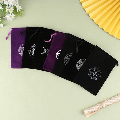 1Pc Velvet Tarots Oracle Cards Storage Bag Runes Constellation Witch Divination Accessories Jewelry Dice Drawstring Pouch