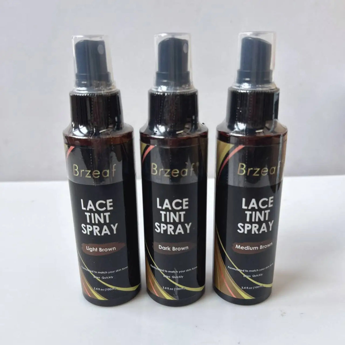 1Bottle 3.4FLoz Lace Tint Spary For Lace Wigs 100ml Light / Medium / Dark Melting Lace Dye Skin Tone Tint Foam For Wigs Toupees