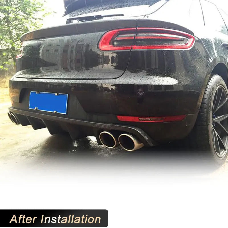 Carbon Fiber Rear Bumper Diffuser Lip Spoiler for Porsche Macan Turbo GTS Sport 2014-2020 Car Racing Rear Apron Lip Body Kit