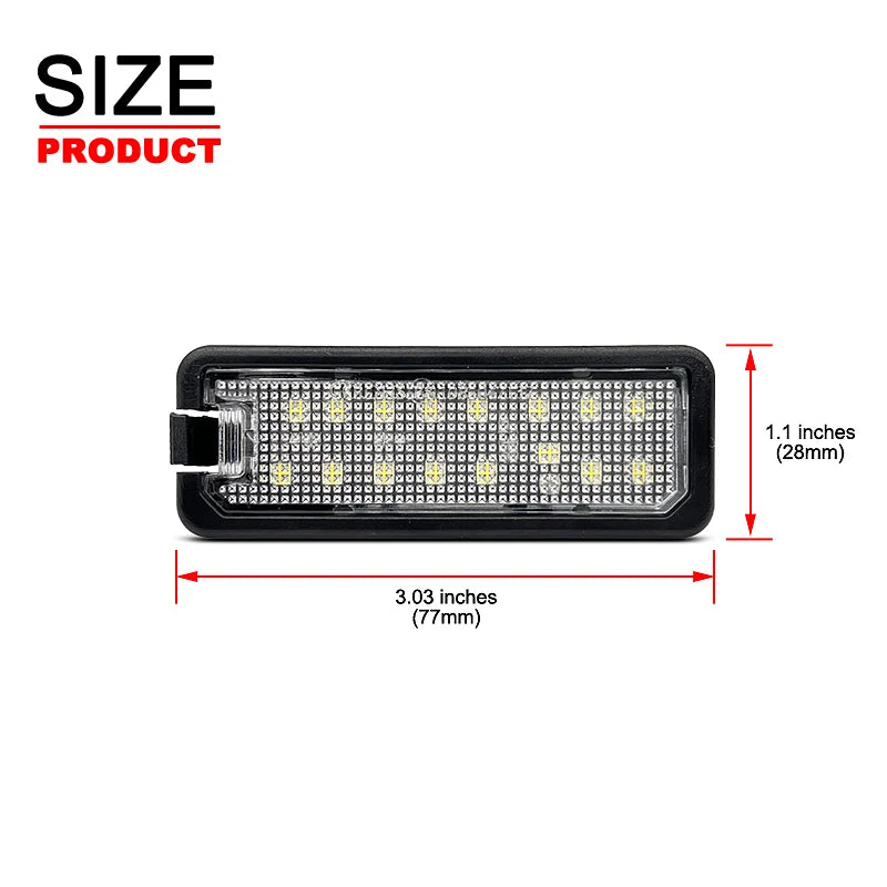 2Pcs For Porsche 987 911 997 958 Boxster Cayman Carrera Turbo Cayenne GT3 White LED Number License Plate Light