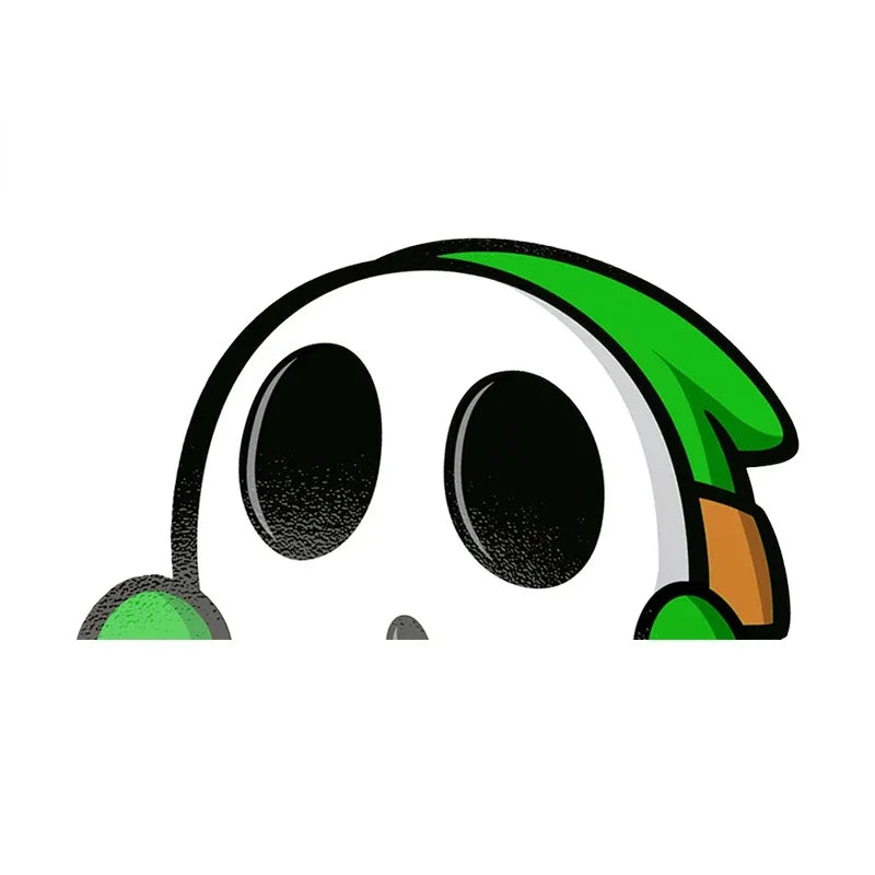 Car Stickers Cartoon Shy Guy Peeker Chibi Big Head Decal JDM Window Car Bumper Graffiti Decoration