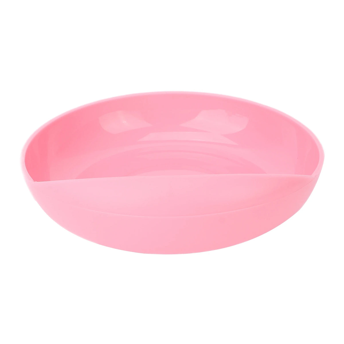 Round Scoop Dish Widened Plate NonSlip SpillProof Elderly Disabled Care Tableware with Suction Cup Base Pink