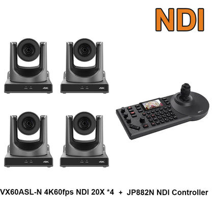 4k60fps NDI POE PTZ Camera 20X Zoom Live Streaming Camera and 1pc NDI PTZ Camera Controller for Video Conference 1-10pcs