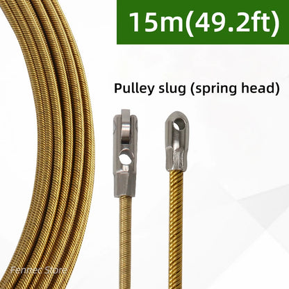 Universal Wire Lead Threading Device Tool 5/10/15/20m Rope Pulling Device for Electricians with Pulley Threading of Cable Wire