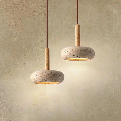 2024 New Hot Selling Pendant Lamps Wabi Sabi Circular Yellow Stone Commercial Home Decoration Restaurant Room LED Droplight