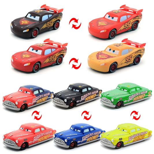 Pixar Cars Color Changing Toy Car Anime Figures Lightning McQueen Doc Hudson Metal Die Casting Model Children's Birthday Gifts