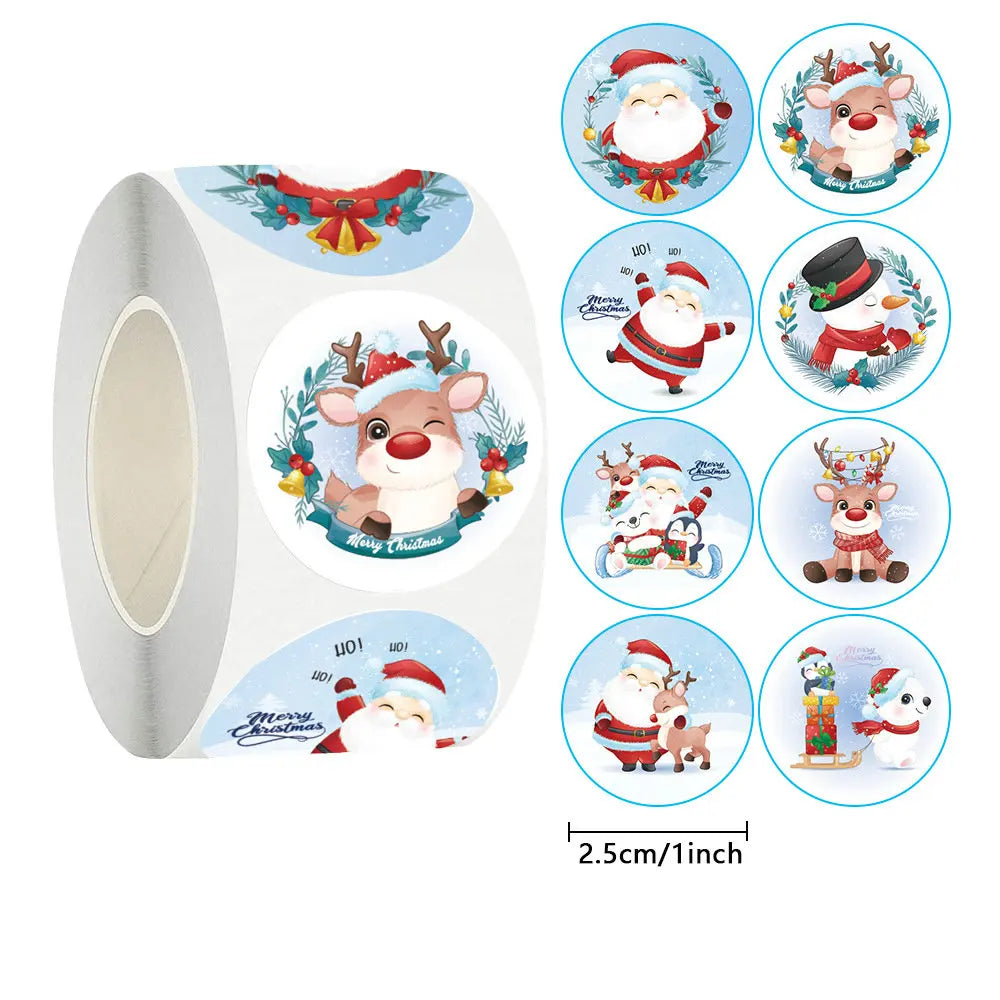 Christmas gift stickers decorative sealing sticker Merry Christmas Reward Self-adhesive labels  Day party