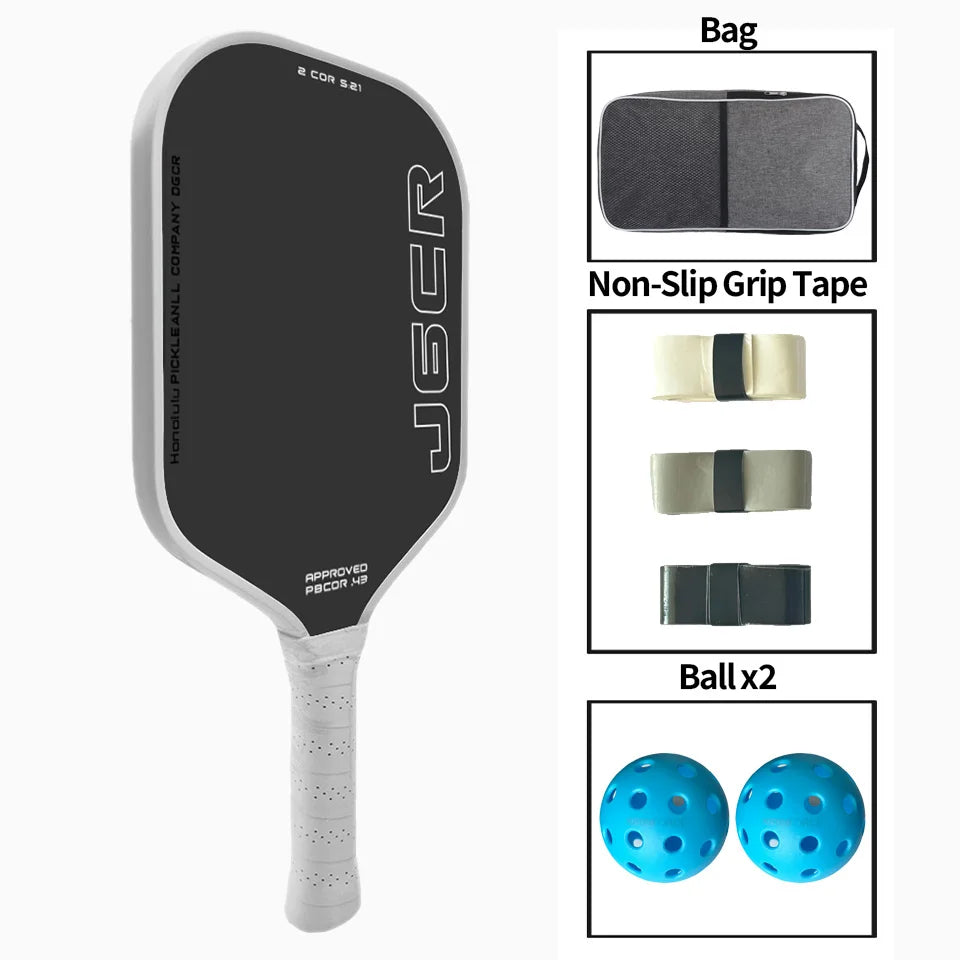 J6CR Pickleball Paddle CFC Carbon Fiber Foam Core Dynamic PowerFlex Rough Surface Power Rebound 5th Gen USAPA Approved