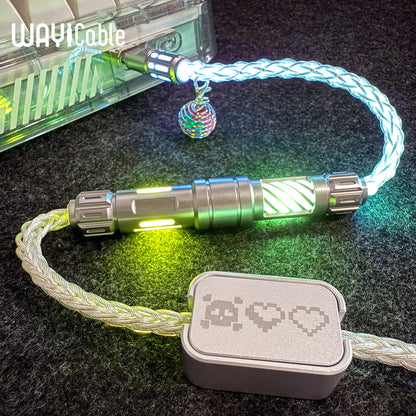 WAYi Magnetic Keyboard Cable Mechanical RGB Magnetron Color Changing 8K Aviation Plug Cable PC Laptop Keyboard Accessories