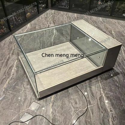 Model display cabinet home coffee table glass dustproof display cabinet creative customization