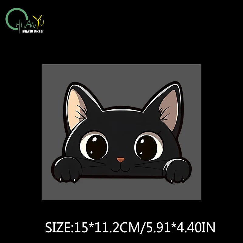 Black kitten cartoon cute car body scratch cover personal creative waterproof electric bike motorcycle sticker decal