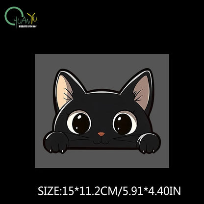 Black kitten cartoon cute car body scratch cover personal creative waterproof electric bike motorcycle sticker decal