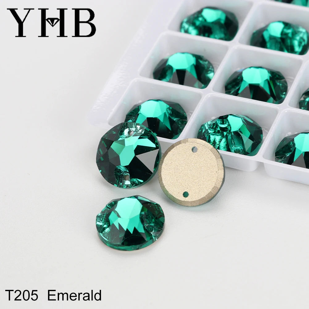 YHB Top Quality XIRIUS Glass Crystal AB Moonlight Sewing Stones Flatback Sew on Rhinestones For Garment Clothes Bags