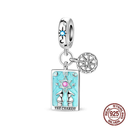 100% 925 Sterling Silver Tarot Collection Pendant DIY Hourglass Beads Fit Pandach Original Bracelet Women Jewelry Birthday Gift