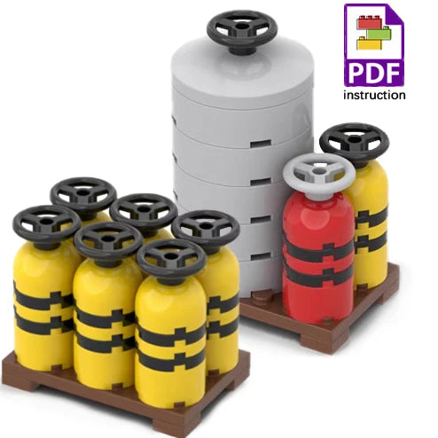MOC Fuel Gas Tank Building Blocks Kit Wine Barrels Goods Container Forklift Bricks Toys Boys Gift