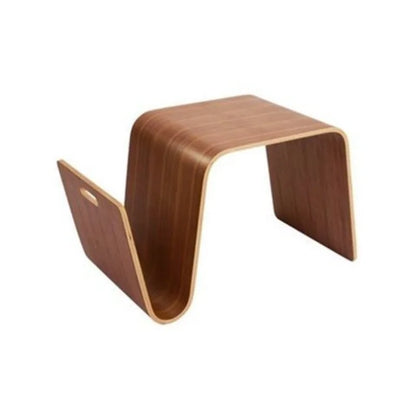 Nordic Medieval Large Curved Wood Coffee Table Bauhaus Designer Minimalist Side Table for Tatami Kang Household Use