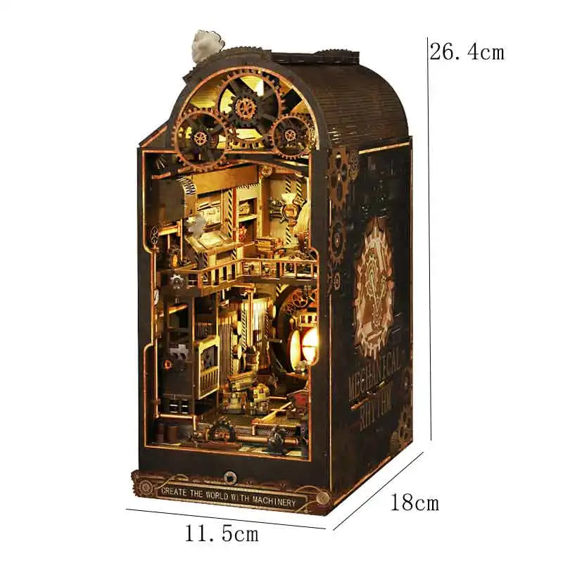 Magical DIY Book Nook Kits Miniature Doll House With LED Light 3D Puzzles Building Wooden Bookshelf Bookend Toy For Adults Gifts