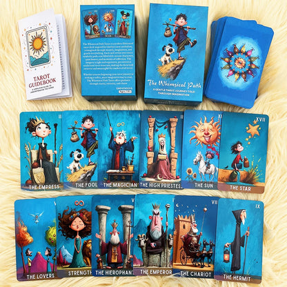 The Whimsical Path, Original Tarot Card Set, 78 Cards with Guidebook, Illustration Style, Card Games, Fortune Telling Toys, 14+
