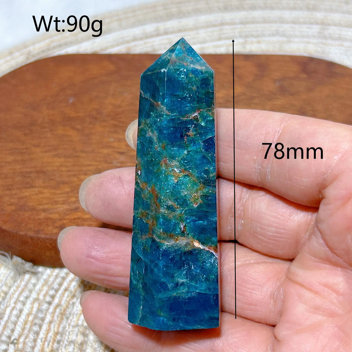 Natural Crystal Blue Flashy Apatite Tower Healing Gemstones High Quality Mineral Reiki Ornament Home Decorations Gift