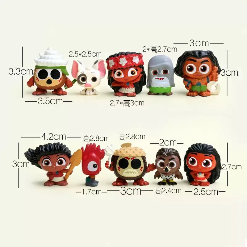 10pcs/set New Movie Moana Figure Toys PVC Figure Collectible Model Children Birthday Gift Toys
