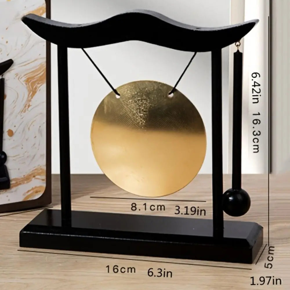 Relaxation Desktop Gong Fortune High Volume Copper Bell Wood Frame Meditation Feng Shui Metal Cymbals House Warming