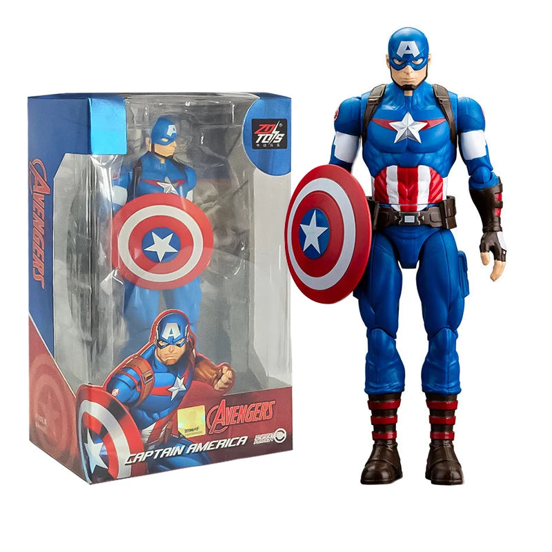 18CM Avengers Legends Figure ZDTDS Original Toy Set Spider Captain Miles Morales Thanos Ghost Iron Man Hulk Box Thor Falcon Doll