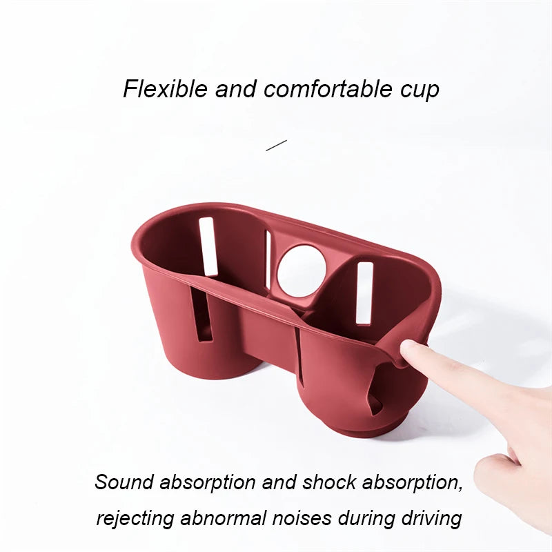 For Porsche Cayenne Macan Center Console Bottle Holder Insert Anti Slip Drink Organizer Auto Accessories Silicone Car Cup Holder