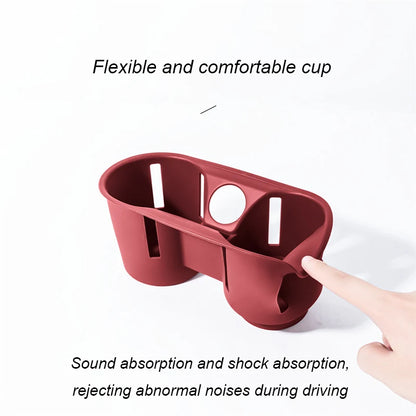 For Porsche Cayenne Macan Center Console Bottle Holder Insert Anti Slip Drink Organizer Auto Accessories Silicone Car Cup Holder