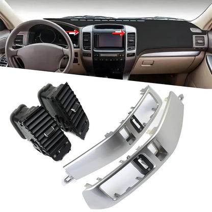 Center A/C Dash Air Vent Trim Panel Grille Console Outlet Insert Frame for 2003-2009 Lexus GX470 Toyota Land Cruiser Prado 120
