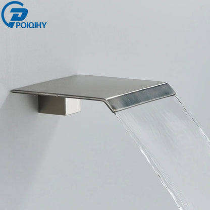 Brass Faucet Spout Black Bath Spout Golden Bathroom Faucet Accessory Waterfall Tub Spout Basin Water Outlet