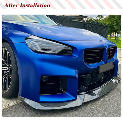 Real Carbon Fiber Car Front Lip Spoiler for BMW 2 Series G87 M2 Coupe 2022 2023 Car Front Body Kits Lip Chin Guard Protector