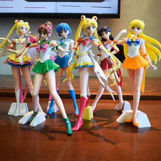 23cm Sailor Moon Meiou Setsuna Anime Figure Glitter&Glamours Kaiou Michiru Tenoh Haruka Tomoe Hotaru Action Figurine Toy Gifts