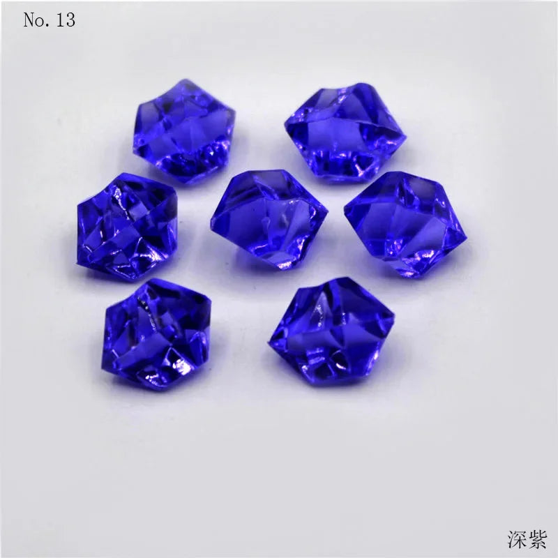 100Pcs 11*14mm Crushed Diamond Ice Crystal Clear Plastic Rocks Fake Diamonds Clear Acrylic Gems  for Decor Photography Prop