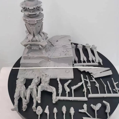 1/35 Resin Figure Unpainted Model Kit, military theme, (3 people with base) Unassembled and unpainted GK,