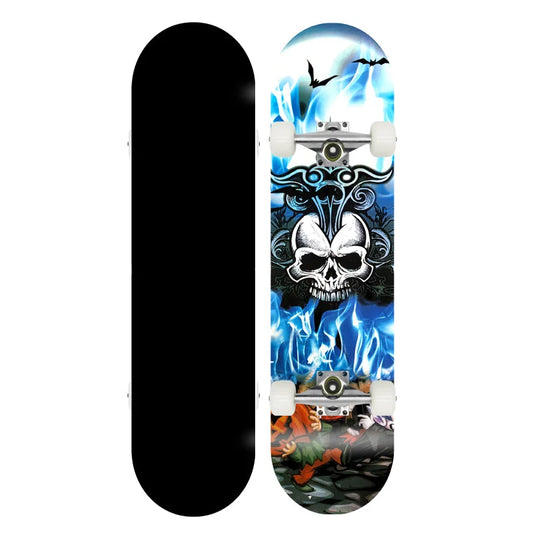 Professional Maple Wood Skateboard Double Kick Tricks Street Skateboarding 80Cm Aluminum Truck PU Soft Wheels Complete Skateboar