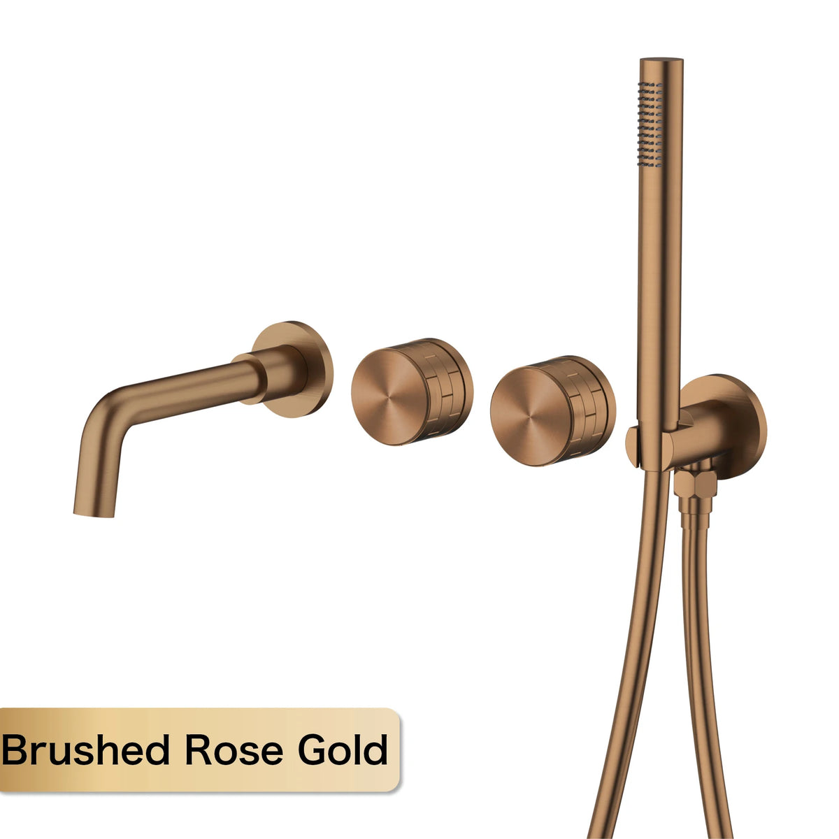 Luxury Black Brass Wall Mounted Bathroom Faucet with Embedded Design, Dual Handle Hot and Cold Water Simple Bathtub Faucet