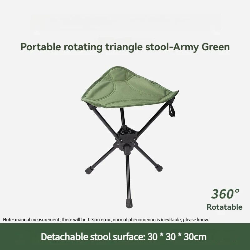 New Popular Outdoor Stool Folding Portable Triangular Stool Rotating Mazza Courtyard Subway Sketching Train Mazza Adjustable